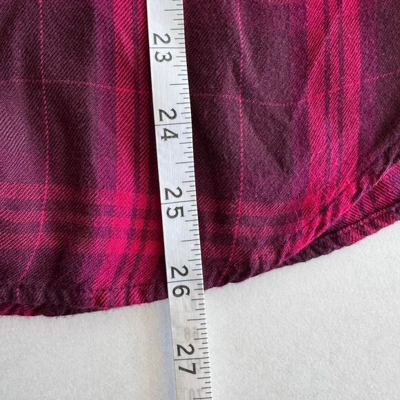 Banana Republic Women's Plaid Shirt Size Petite Medium Pink and Purple - Picture 5 of 5